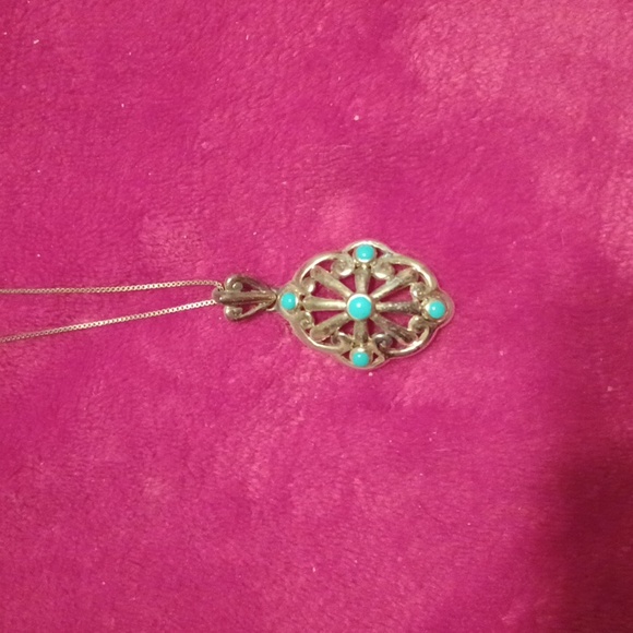 Turquoise and 18k gold over sterling silver. 5 pieces of turquoise bezel set. - Picture 5 of 8